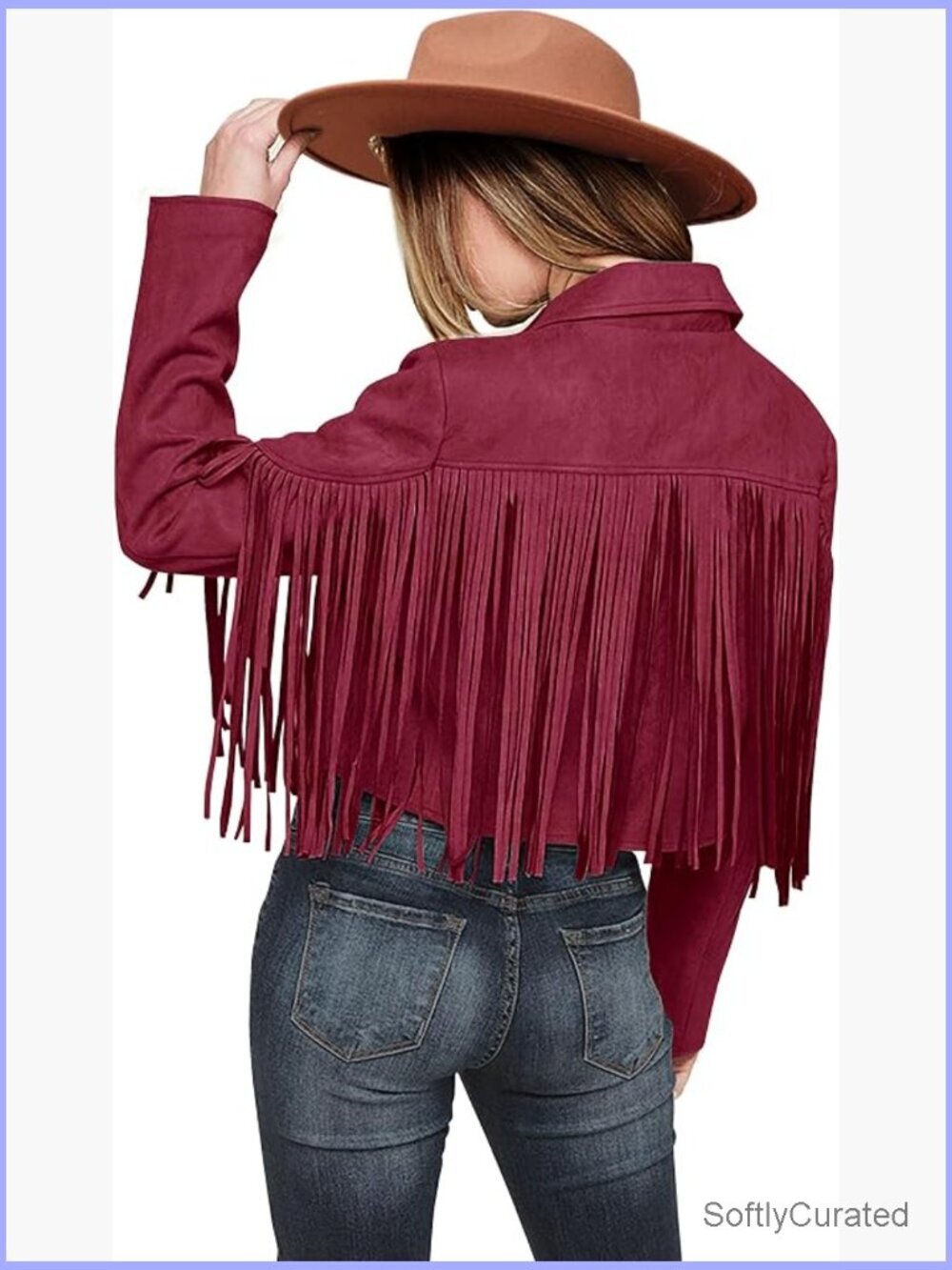 Fringe Faux Suede Leather Jacket Cropped Motorcycle Coat